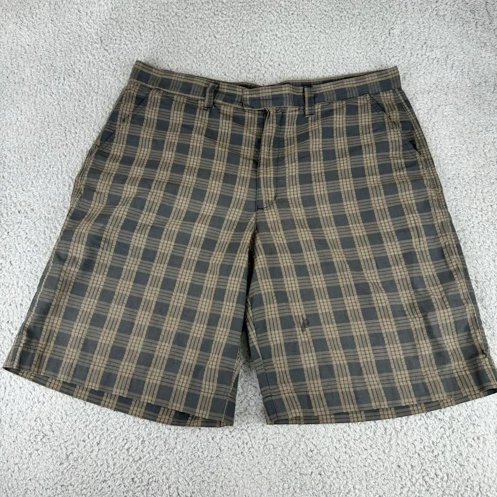 Patagonia Shorts Mens 36 Flat‎ Front Chino Gray Striped Organic Cotton Blend
